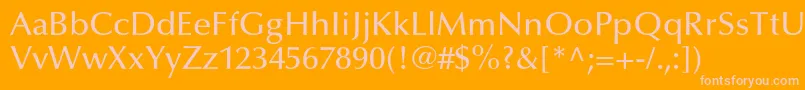 OptimaltstdMedium Font – Pink Fonts on Orange Background