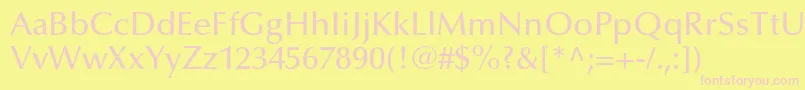 OptimaltstdMedium Font – Pink Fonts on Yellow Background