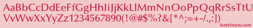 OptimaltstdMedium Font – Red Fonts on Pink Background