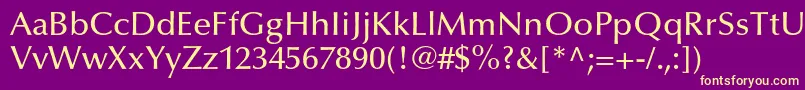 OptimaltstdMedium Font – Yellow Fonts on Purple Background