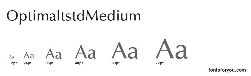 Размеры шрифта OptimaltstdMedium