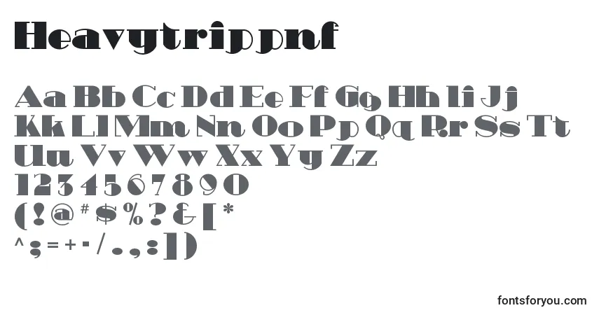 A fonte Heavytrippnf – alfabeto, números, caracteres especiais