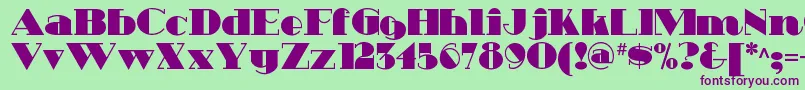 Czcionka Heavytrippnf – fioletowe czcionki na zielonym tle