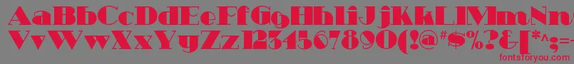 フォントHeavytrippnf – 赤い文字の灰色の背景