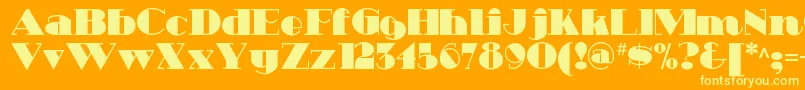 Heavytrippnf Font – Yellow Fonts on Orange Background