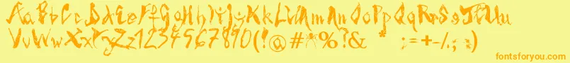 SpiderBite Font – Orange Fonts on Yellow Background