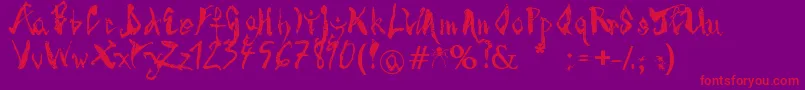 SpiderBite Font – Red Fonts on Purple Background