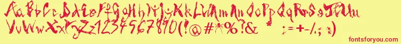 SpiderBite Font – Red Fonts on Yellow Background