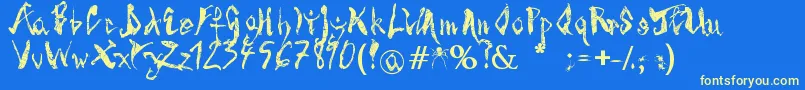 SpiderBite Font – Yellow Fonts on Blue Background