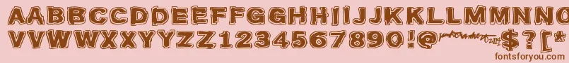 Firebug Font – Brown Fonts on Pink Background