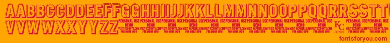 IntagliodemoKcfonts Font – Red Fonts on Orange Background