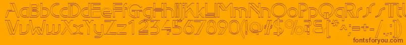 Fonte Edgelineoutline – fontes marrons em um fundo laranja