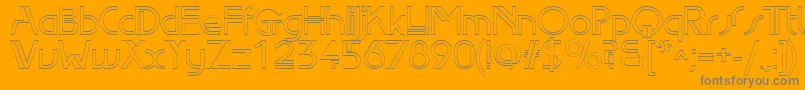 Czcionka Edgelineoutline – szare czcionki na pomarańczowym tle