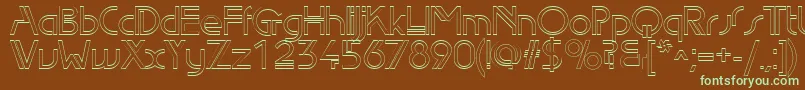 Fonte Edgelineoutline – fontes verdes em um fundo marrom