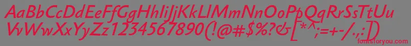 SebastianmediumucfItalic Font – Red Fonts on Gray Background