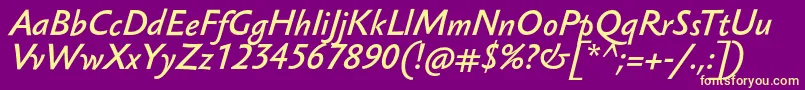 SebastianmediumucfItalic Font – Yellow Fonts on Purple Background