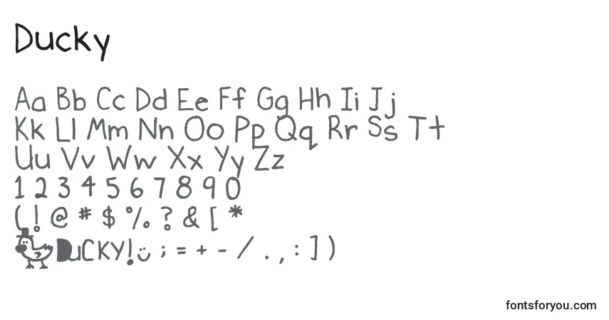 Шрифт Ducky – алфавит, цифры, специальные символы
