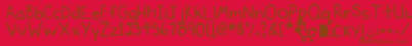 More about Ducky Font Ducky Font – Brown Fonts on Red Background