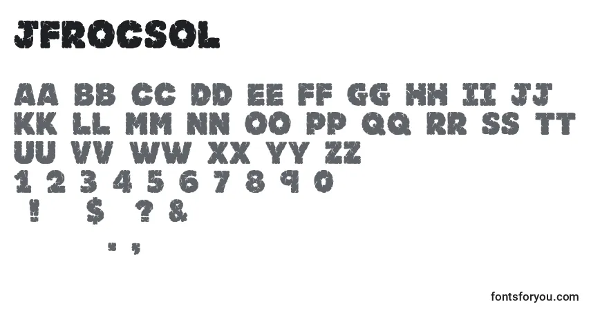 Schriftart Jfrocsol – Alphabet, Zahlen, spezielle Symbole