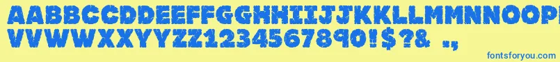 Jfrocsol Font – Blue Fonts on Yellow Background