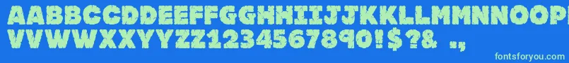 Jfrocsol Font – Green Fonts on Blue Background
