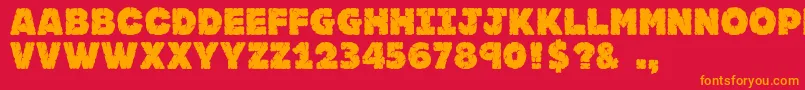 Jfrocsol Font – Orange Fonts on Red Background