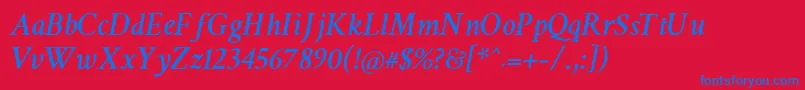 CrimsonSemiboldItalic Font – Blue Fonts on Red Background