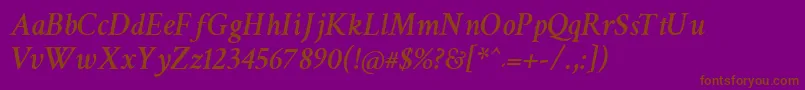 CrimsonSemiboldItalic Font – Brown Fonts on Purple Background