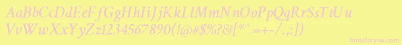 CrimsonSemiboldItalic Font – Pink Fonts on Yellow Background
