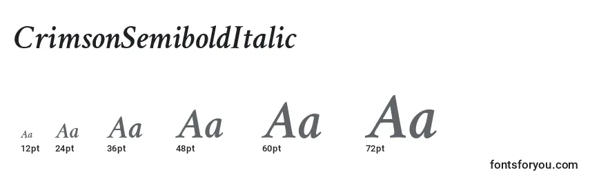 CrimsonSemiboldItalic Font Sizes