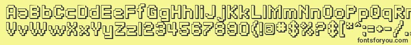 SfPixelateShadedBold Font – Black Fonts on Yellow Background