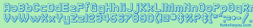 SfPixelateShadedBold-fontti – siniset fontit vihreällä taustalla