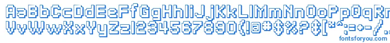 SfPixelateShadedBold-Schriftart – Blaue Schriften auf weißem Hintergrund