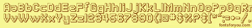 SfPixelateShadedBold Font – Brown Fonts on Yellow Background