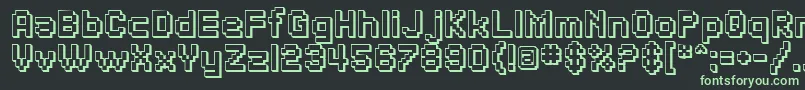 フォントSfPixelateShadedBold – 黒い背景に緑の文字