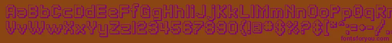 SfPixelateShadedBold-fontti – violetit fontit ruskealla taustalla