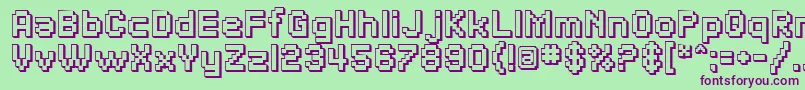 SfPixelateShadedBold-fontti – violetit fontit vihreällä taustalla
