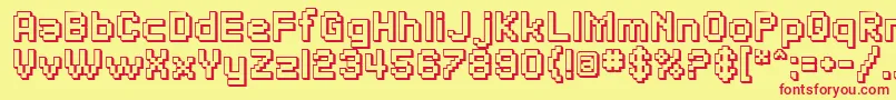 SfPixelateShadedBold Font – Red Fonts on Yellow Background