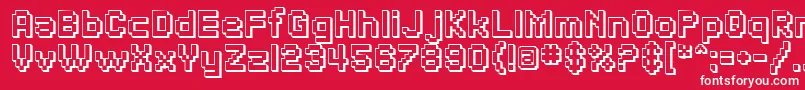 SfPixelateShadedBold-Schriftart – Weiße Schriften auf rotem Hintergrund