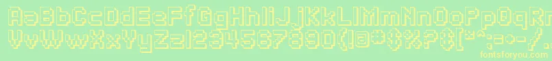 Шрифт SfPixelateShadedBold – жёлтые шрифты на зелёном фоне