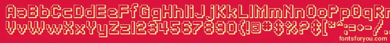 SfPixelateShadedBold-fontti – keltaiset fontit punaisella taustalla
