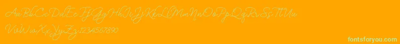 BekafonteDemo Font – Green Fonts on Orange Background