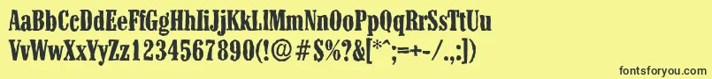 ColonelantiqueBold-Schriftart – Schwarze Schriften auf gelbem Hintergrund