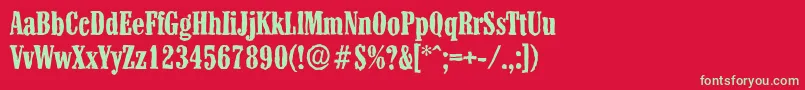 ColonelantiqueBold Font – Green Fonts on Red Background