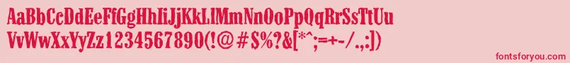 ColonelantiqueBold Font – Red Fonts on Pink Background