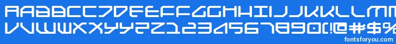 フォントFederapoliseb – 青い背景に白い文字