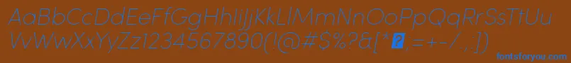 SofiaProUltralightItalic Font – Blue Fonts on Brown Background