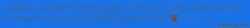 SofiaProUltralightItalic Font – Brown Fonts on Blue Background