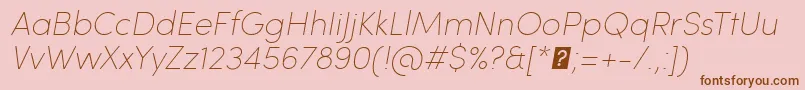 SofiaProUltralightItalic Font – Brown Fonts on Pink Background