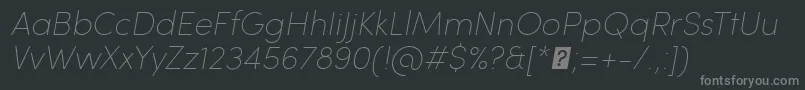 SofiaProUltralightItalic Font – Gray Fonts on Black Background